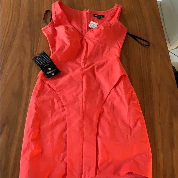 BEBE short peach 🍑 dress fitted - Picture 1 of 6